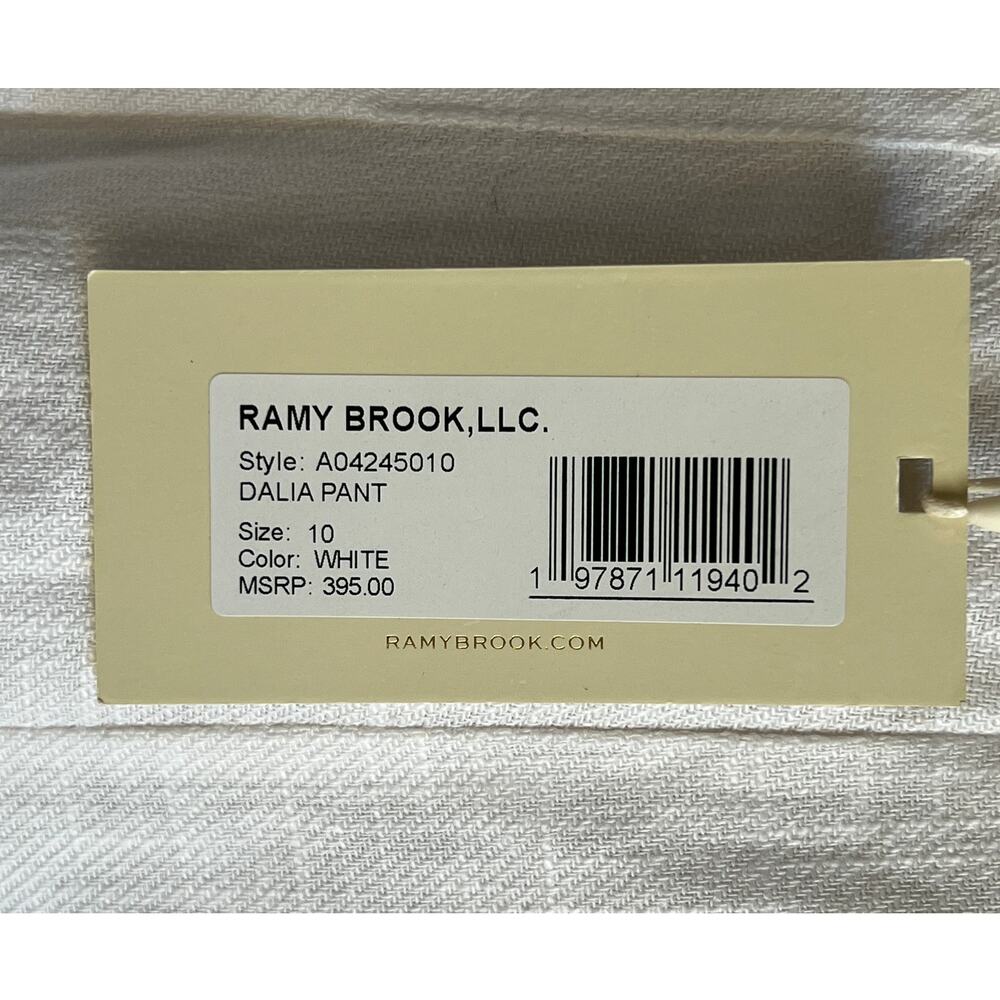 RAMY BROOK WOMENS SIZE 10 DALIA WIDE LEG DRESSY PANT TROUSER WHITE NEW MSRP $395 - Picture 4 of 12